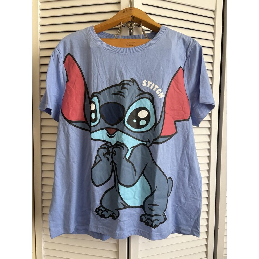 Disney Stitch Plush & Pajama Set Blue Sleepwear Lounge Bundle Gift - Picture 4 of 9